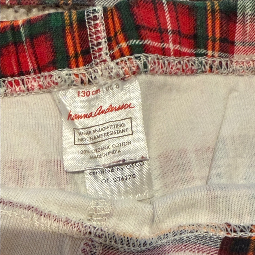 Hanna Andersson Plaid Kids Pajamas - Red and White size 8 - Picture 5 of 6